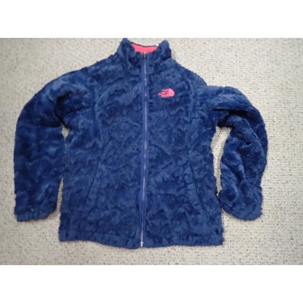 The North Face Reversible Jacket Girls Large‎ 14/16 Pink Navy Excellent Puffer
